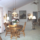 living room with a table